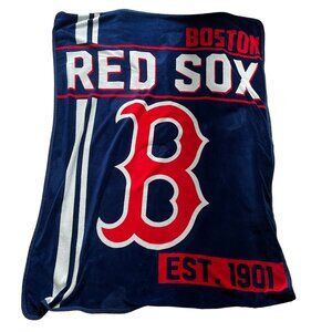 MLB Boston Red Sox Fleece Throw Blanket Red White Blue u